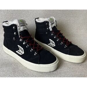 Cariuma Shoes Men 8.5 Caturi Black Suede Trainer Women 10 Hightop Boot Scateboar